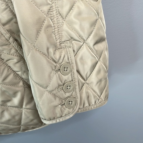 DELLA SPIGA Quilted Barn Jacket Oatmeal Cream Button Front Collar Pockets Size M - Picture 7 of 13
